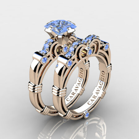 Art-Masters-Caravaggio-14K-Rose-Gold-1-5-Carat-Princess-Light-Blue-Sapphire-Engagement-Ring-Wedding-Band-Set-R623PS-14KRGLBS-P