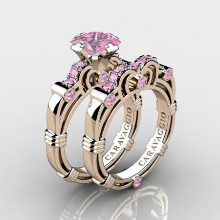 Art-Masters-Caravaggio-14K-Rose-Gold-1-5-Carat-Princess-Light-Pink-Sapphire-Engagement-Ring-Wedding-Band-Set-R623PS-14KRGLPS-P