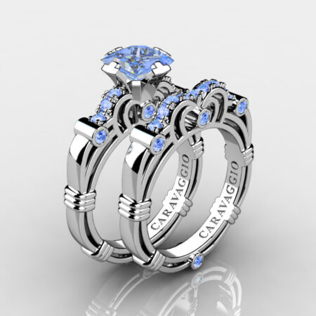 Art-Masters-Caravaggio-14K-White-Gold-1-5-Carat-Princess-Light-Blue-Sapphire-Engagement-Ring-Wedding-Band-Set-R623PS-14KWGLBS-P