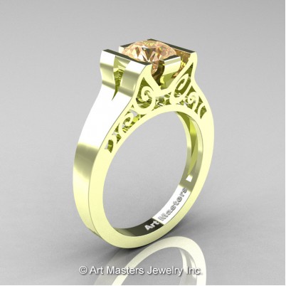Art-Masters-14K-Green-Gold-1-Ct-Champagne-Diamond-Engagement-Ring-R36N-14KGGCHD-P-402×402