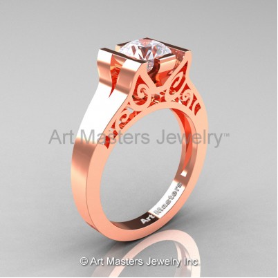 Art-Masters-14K-Rose-Gold-1-Ct-White-Sapphire-Engagement-Ring-R36N-14KRGWS-P-402×402
