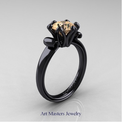Art-Masters-Antique-14K-Black-Gold-1-5-Ct-Champagne-Diamond-Solitaire-Engagement-Ring-AR127-14KBGCHD-P-402×402