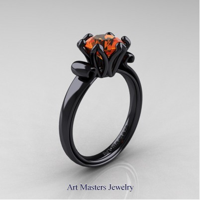 Art-Masters-Antique-14K-Black-Gold-1-5-Ct-Orange-Sapphire-Solitaire-Engagement-Ring-AR127-14KBGOS-P-402×402