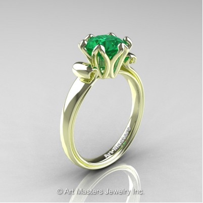 Art-Masters-Antique-14K-Green-Gold-1-5-Ct-Emerald-Solitaire-Engagement-Ring-AR127-14KGGEM-P-402×402