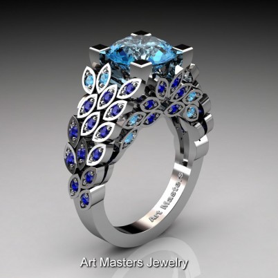 Art-Masters-Renoir-14K-White-Gold-3-Ct-Blue-Topaz-Blue-Sapphire-Engagement-Ring-Wedding-Ring-R299-14KWGBSBT-P-402×402