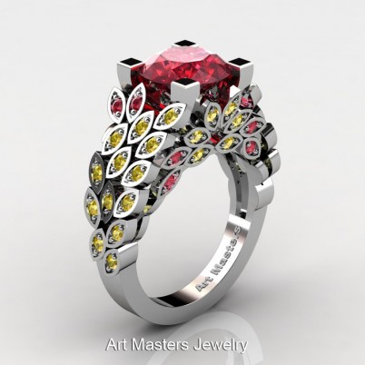 Art-Masters-Renoir-14K-White-Gold-3-Ct-Rubies-Yellow-Sapphire-Engagement-Ring-Wedding-Ring-R299-14KWGYSR-P-402×402