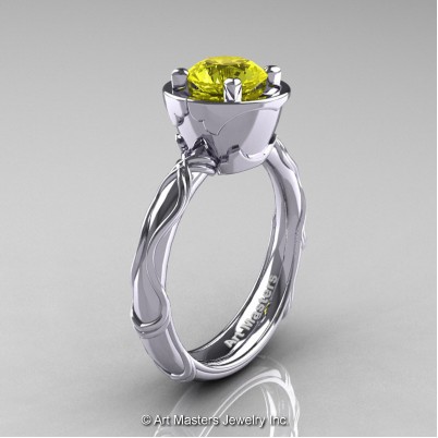 Art-Masters-Venetian-14K-White-Gold-1-0-Ct-Yellow-Sapphire-Engagement-Ring-R475-14KWGYS-P-402×402