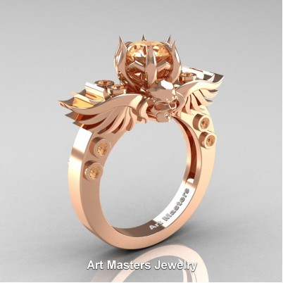 Art-Masters-Winged-Skull-14K-Rose-Gold-1-Carat-Morganite-Engagement-Ring-R613-14KRGMO-P-402×402