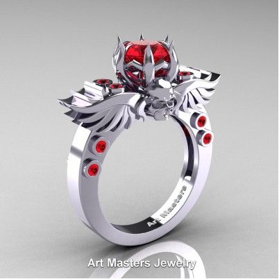 Art-Masters-Winged-Skull-14K-White-Gold-1-Carat-Rubies-Engagement-Ring-R613-14KWGR-P-402×402