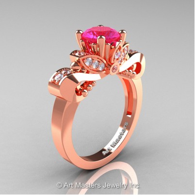 Classic-14K-Rose-Gold-1-Carat-Pink-Sapphire-Diamond-Solitaire-Engagement-Ring-R323-14KRGDPS-P-402×402