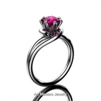 Classic 14K White Gold 1.0 Ct Pink Sapphire Designer Solitaire Ring R559-14KWGPS