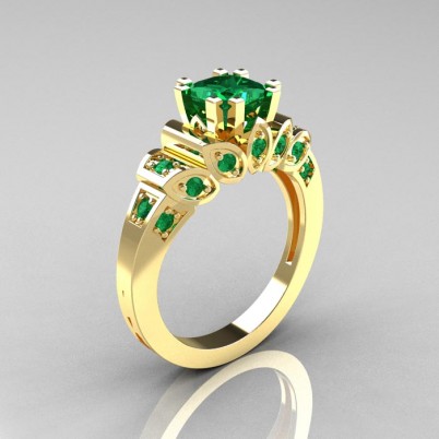 Classic-French-Yellow-Gold-1-CT-Princess-Emerald-Engagement-Ring-R216P-YGEM-P-402×402
