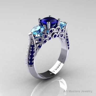 Classic-White-Gold-Three-Stone-Blue-Sapphire-Blue-Topaz-Solitaire-Engagement-Ring-R200-WGBTBS-P-402×402