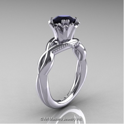 Faegheh-Modern-Classic-14K-White-Gold-1-0-Ct-Black-Diamond-Solitaire-Engagement-Ring-R290-14KWGBD-P-402×402