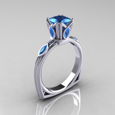 Modern-Antique-14K-White-Gold-1-CT-Princess-Marquise-Blue-Topaz-Solitaire-Ring-R219-WGBT-P-402×402