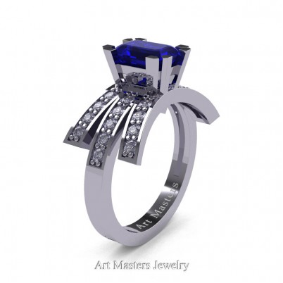 Modern-Victorian-14K-White-Gold-1-Ct-Emerald-Cut-Blue-Sapphire-Diamond-Engagement-Ring-R344-14KWGDBS-P2-402×402