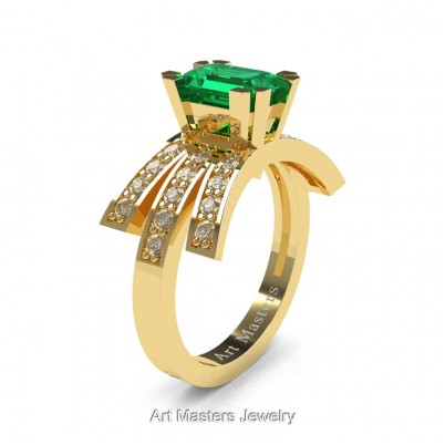 Modern-Victorian-14K-Yellow-Gold-1-Ct-Emerald-Cut-Emerald-Diamond-Engagement-Ring-R344-14KYGDEM-P-402×402