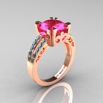 Modern-Vintage-Rose-Gold-Pink-Sapphire-Blue-Topaz-Solitaire-Ring-R102-RGBTPS-P-402×402