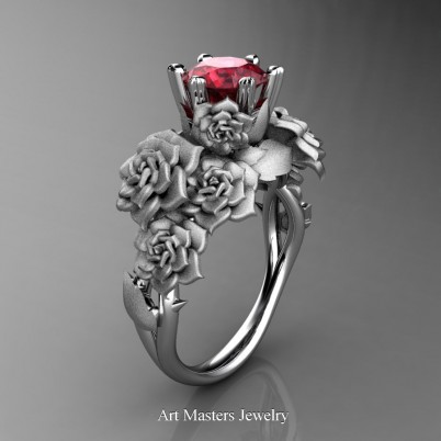 Nature-Inspired-14K-White-Gold-1-0-Ct-Ruby-Rose-Bouquet-Leaf-and-Vine-Engagement-Ring-R427-14KWGSR-P-402×402