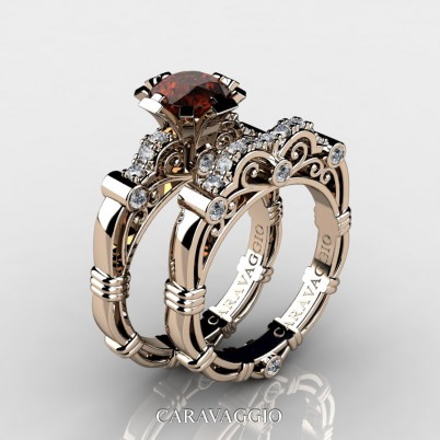 Art-Masters-Caravagio-14K-Rose-Gold-1-Carat-Brown-Diamond-Engagement-Ring-Wedding-Band-Set-R623S-14KRGDBRD-P-402×402