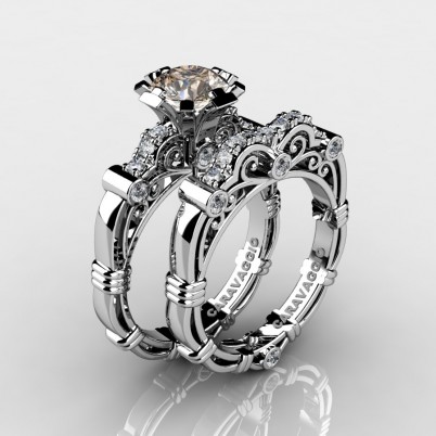 Art-Masters-Caravagio-14K-White-Gold-1-Carat-Champagne-Diamond-Engagement-Ring-Wedding-Band-Set-R623S-14KWGDCHD-P-402×402