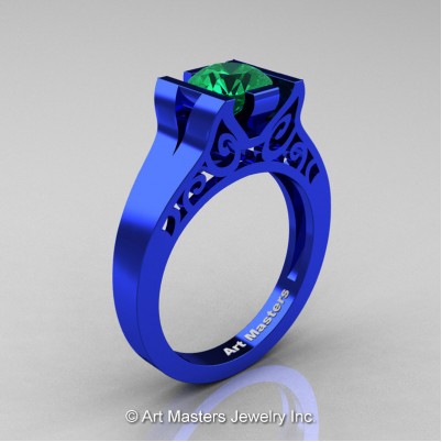 Art-Masters-Modern-Classic-14K-Blue-Gold-1-Ct-Emerald-Engagement-Ring-R36N-14KBGEM-P-402×402