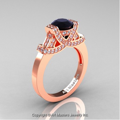 Classc-Armenian-14K-Rose-Gold-1-0-Ct-Black-and-Diamond-Engagement-Ring-Wedding-Ring-R283-14KRGDBD-P-402×402