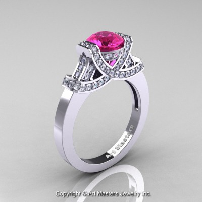 Classc-Armenian-14K-White-Gold-1-0-Ct-Pink-Sapphire-Diamond-Engagement-Ring-Wedding-Ring-R283-14KWGDPS-P-402×402