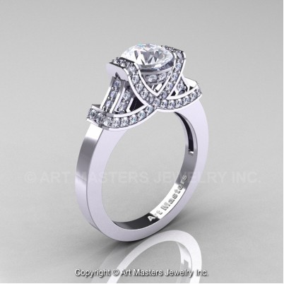 Classc-Armenian-14K-White-Gold-1-0-Ct-White-Sapphire-Diamond-Engagement-Ring-Wedding-Ring-R283-14KWGDWS-P-402×402