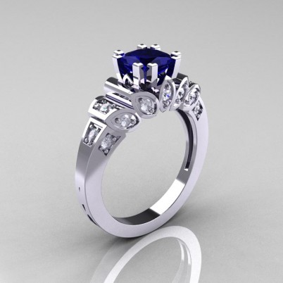 Classic-French-White-Gold-1-CT-Princess-Blue-Sapphire-Diamond-Engagement-Ring-R216P-WGDBS-P-402×402