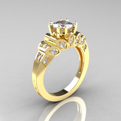 Classic-French-Yellow-Gold-1-CT-Princess-Cubic-Zirconia-Diamond-Engagement-Ring-R216P-YGDCZ-P-402×402