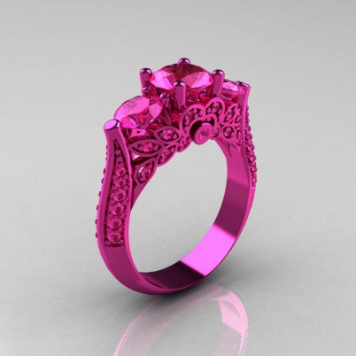 Classic-Pink-Gold-Three-Stone-Pink-Sapphire-Solitaire-Engagement-Ring-R200-PGPS-P-402×402