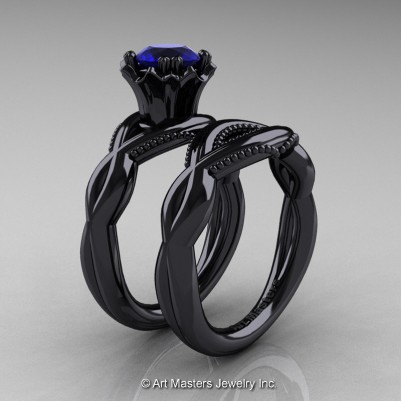 Faegheh-Modern-Classic-14K-Black-Gold-1-0-Ct-Blue-Sapphire-Engagement-Ring-Wedding-Band-Bridal-Set-R290S-14KBGBS-P-402×402