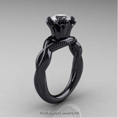 Faegheh-Modern-Classic-14K-Black-Gold-1-0-Ct-White-Sapphire-Solitaire-Engagement-Ring-R290-14KBGWS-P-402×402