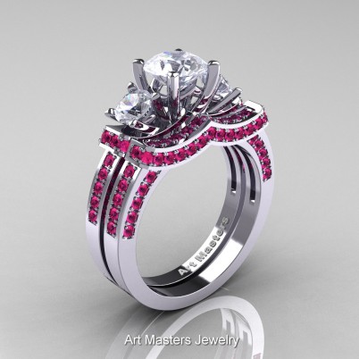 French-Platinum-Three-Stone-White-and-Pink-Sapphire-Wedding-Ring-Engagement-Ring-Bridal-Set-R182S-PLATPSWS-P-402×402
