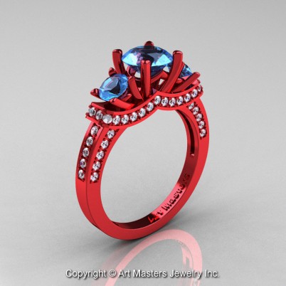 French-Red-Gold-Three-Stone-Blue-Topaz-Diamond-Wedding-Ring-Engagement-Ring-R182-RGDBT-P-402×402