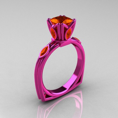 Modern-Antique-14K-Pink-Gold-1-CT-Princess-Marquise-Orange-Sapphire-Solitaire-Ring-R219-PGOS-P-402×402