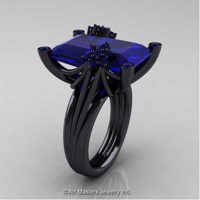 Modern-Bridal-14K-Black-Gold-Blue-Sapphire-Fantasy-Cocktail-Ring-R292-14KBGBS-P-402×402