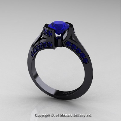 Modern-French-14K-Black-Gold-1-0-Carat-Blue-Sapphire-Engagement-Ring-Wedding-Ring-R376-14KBGBS-P2-402×402