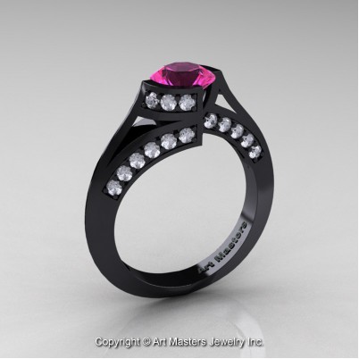 Modern-French-14K-Black-Gold-1-0-Carat-Pink-Sapphire-Diamond-Engagement-Ring-Wedding-Ring-R376-14KBGDPS-P1-402×402