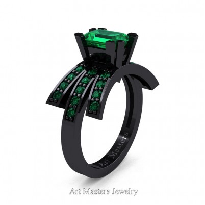 Modern-Victorian-14K-Black-Gold-1-Ct-Emerald-Cut-Emerald-Engagement-Ring-R344-14KBGEM-P-402×402