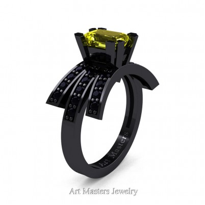 Modern-Victorian-14K-Black-Gold-1-Ct-Emerald-Cut-Yellow-Sapphire-Black-Diamond-Engagement-Ring-R344-14KBGBDYS-P-402×402