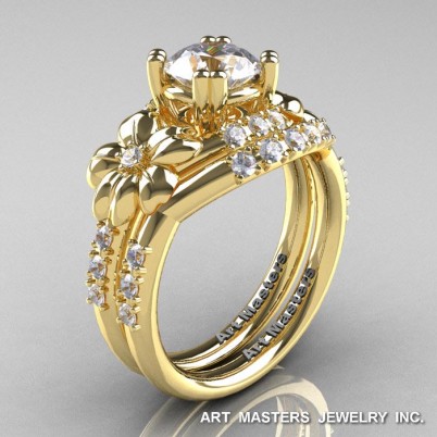 Nature-Inspired-14K-Yellow-Gold-1-0-Ct-Russian-CZ-Diamond-Leaf-Vine-Engagement-Ring-Wedding-Band-Set-R245S-YGDCZ-P-402×402