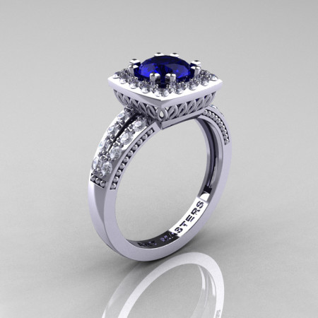 Renaissance-Classic-White-Gold-1-0-Carat-Round-Blue-Sapphire-Diamond-Engagement-Ring-R220-WGDBS-P-700×700