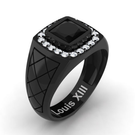 Louis-XIII-Modern-14K-Black-Gold-1-25-Carat-Princess-Black-Diamond-Wedding-Ring-R1131-14KBGDBD