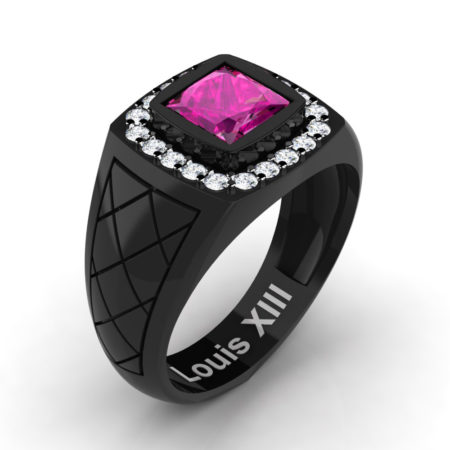 Louis-XIII-Modern-14K-Black-Gold-1-25-Carat-Princess-Pink-Sapphire-Diamond-Wedding-Ring-R1131-14KBGDPS2